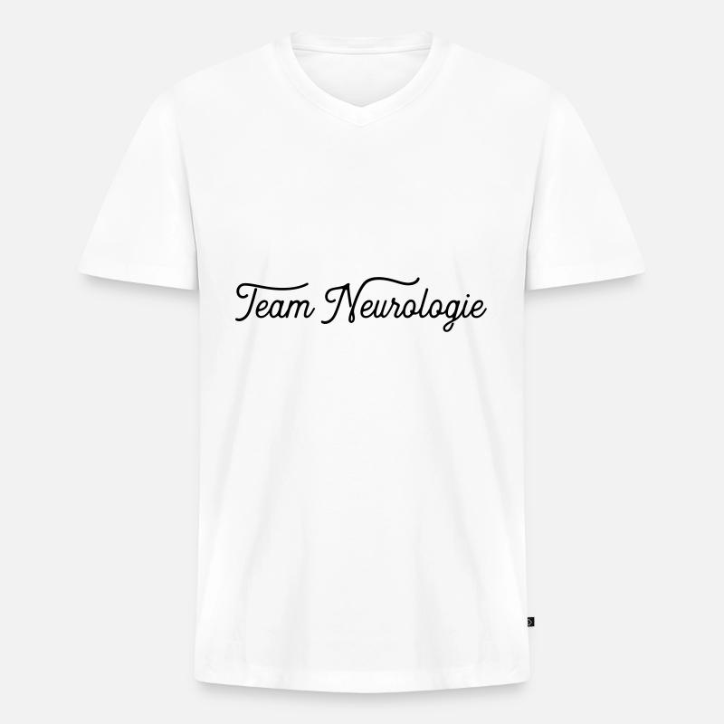 teamneuro - Männer Premium Bio T-Shirt mit V-Ausschnitt - Weiß
