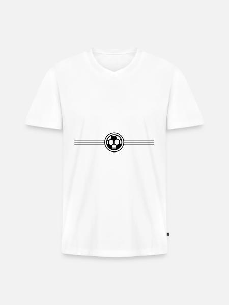 fussball linie - Männer Premium Bio T-Shirt mit V-Ausschnitt - Weiß