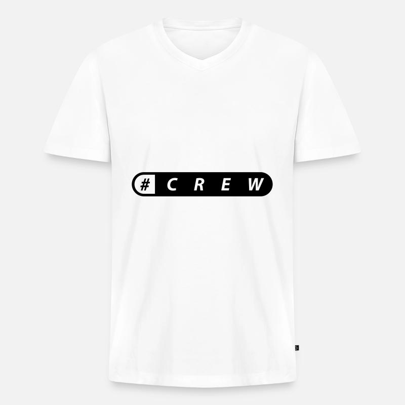crew - Männer Premium Bio T-Shirt mit V-Ausschnitt - Weiß