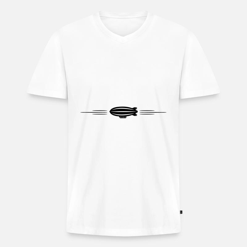 Zeppelin Icon Linie - Männer Premium Bio T-Shirt mit V-Ausschnitt - Weiß