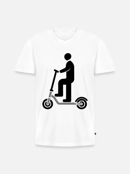 Elektro Scooter - Männer Premium Bio T-Shirt mit V-Ausschnitt - Weiß