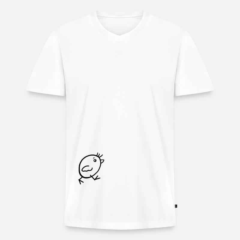 Vogel 01 - Männer Premium Bio T-Shirt mit V-Ausschnitt - Weiß