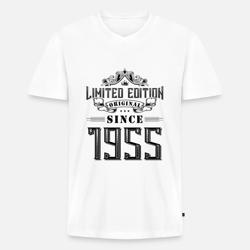1955 limited edition - Männer Premium Bio T-Shirt mit V-Ausschnitt - Weiß