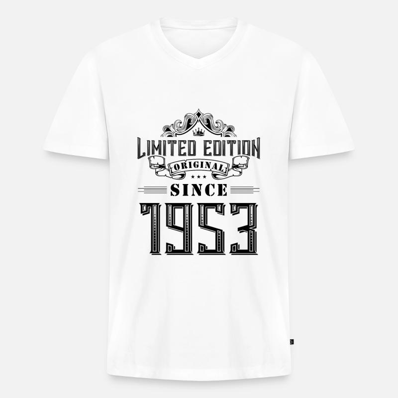 1953 limited edition - Männer Premium Bio T-Shirt mit V-Ausschnitt - Weiß