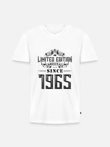 1965 limited edition - Männer Premium Bio T-Shirt mit V-Ausschnitt - Weiß