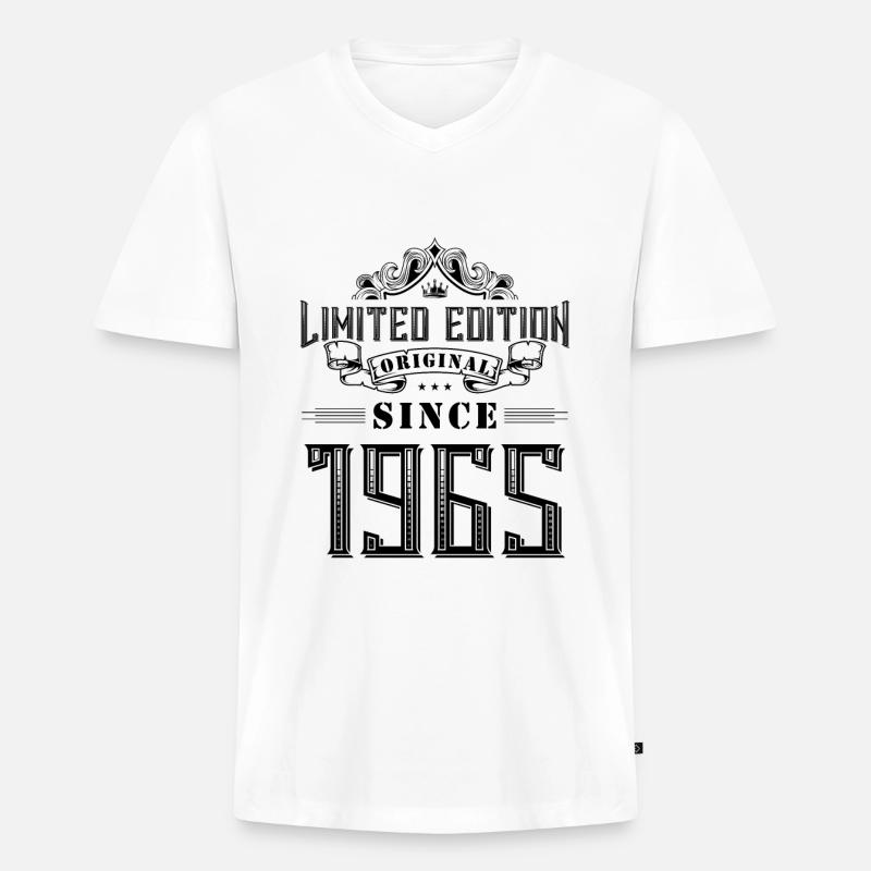1965 limited edition - Männer Premium Bio T-Shirt mit V-Ausschnitt - Weiß