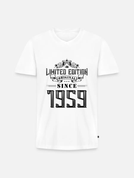 1959 limited edition - Männer Premium Bio T-Shirt mit V-Ausschnitt - Weiß