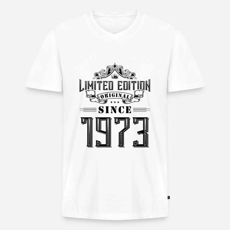 1973 limited edition - Männer Premium Bio T-Shirt mit V-Ausschnitt - Weiß