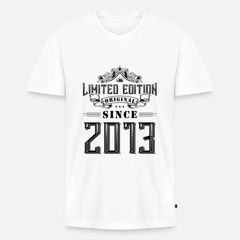 2013 limited edition - Männer Premium Bio T-Shirt mit V-Ausschnitt - Weiß