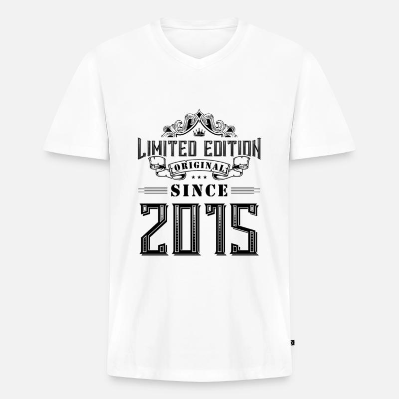 2015 limited edition - Männer Premium Bio T-Shirt mit V-Ausschnitt - Weiß