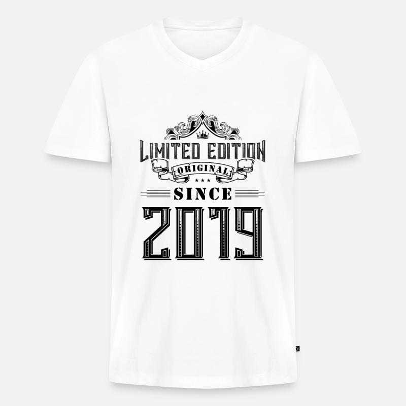 2019 limited edition - Männer Premium Bio T-Shirt mit V-Ausschnitt - Weiß