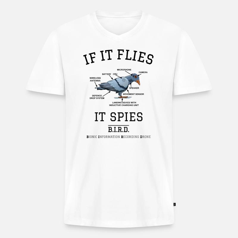 Definition Bird - Männer Premium Bio T-Shirt mit V-Ausschnitt - Weiß