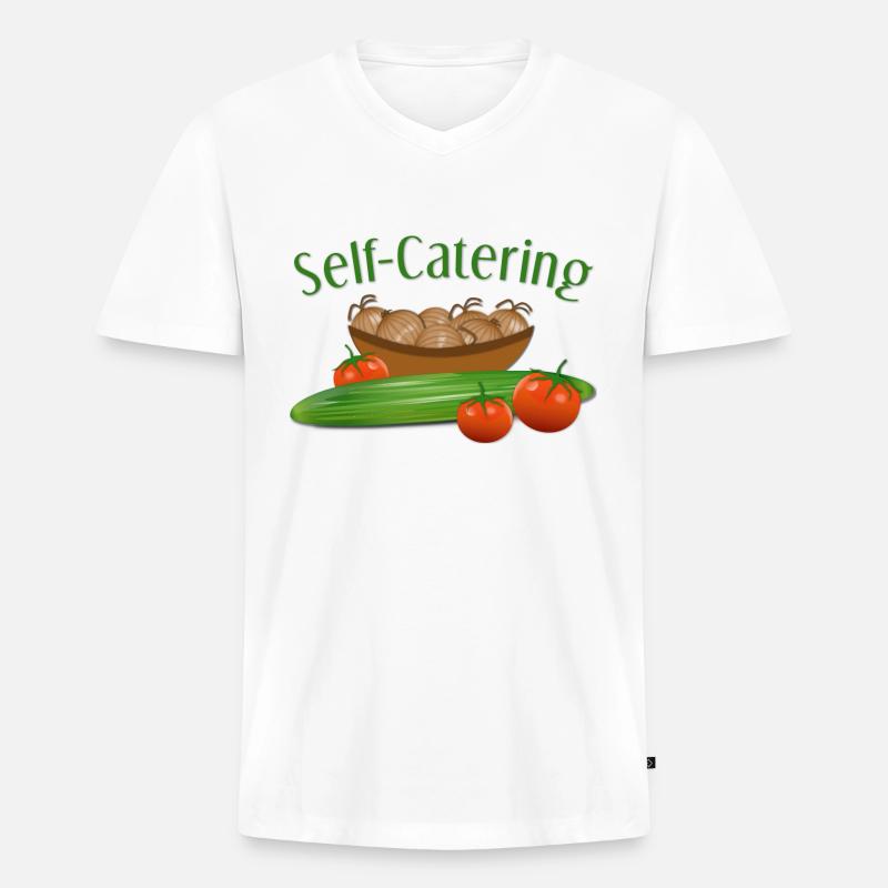 Selbstversorger Gärtner Bauer Garten - Männer Premium Bio T-Shirt mit V-Ausschnitt - Weiß