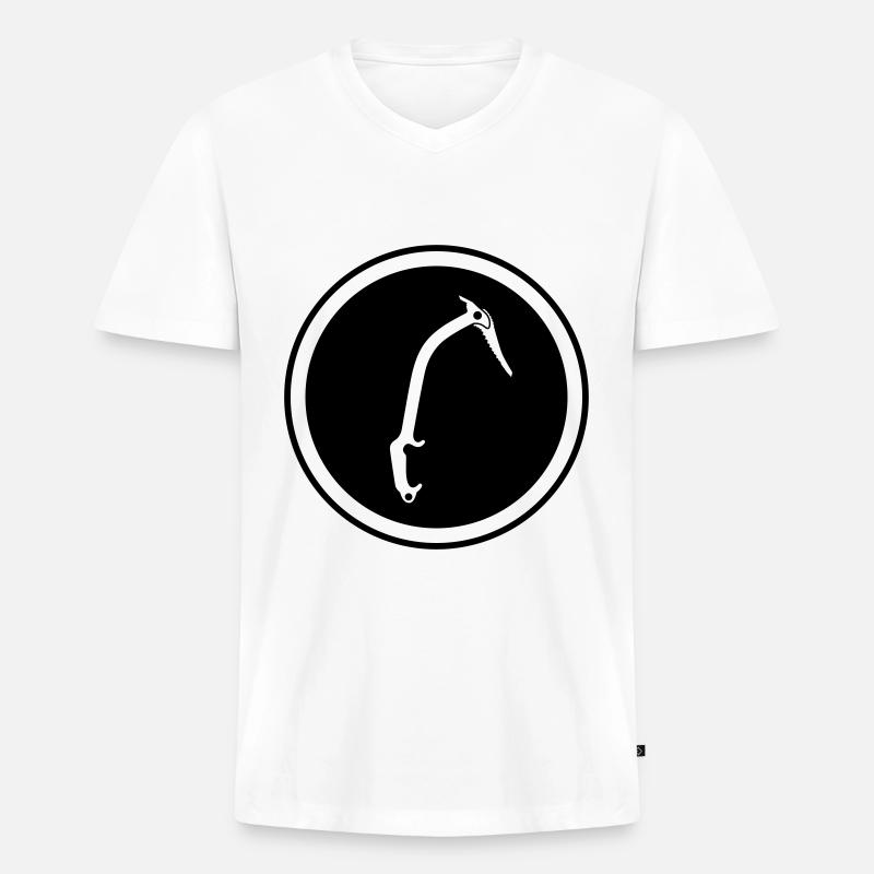 Kletterausrüstung eispickel - Männer Premium Bio T-Shirt mit V-Ausschnitt - Weiß