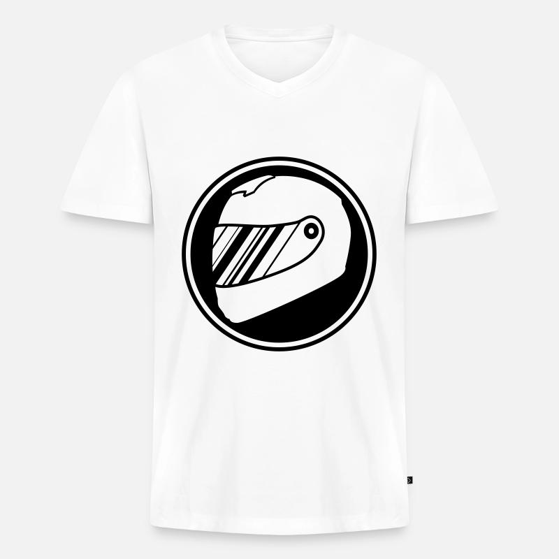 Course de barre de course - T-shirt encolure en V Premium bio Homme - blanc