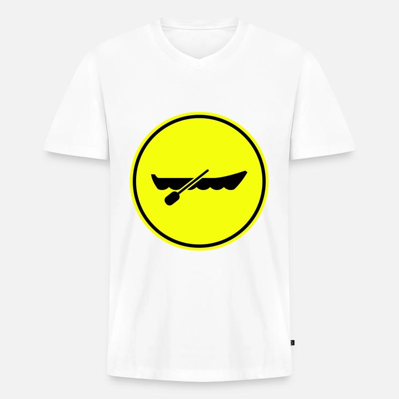 boot Symbol Silhouette - Männer Premium Bio T-Shirt mit V-Ausschnitt - Weiß