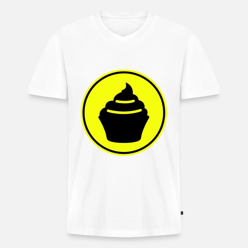 Muffin Silhouette icon - Männer Premium Bio T-Shirt mit V-Ausschnitt - Weiß