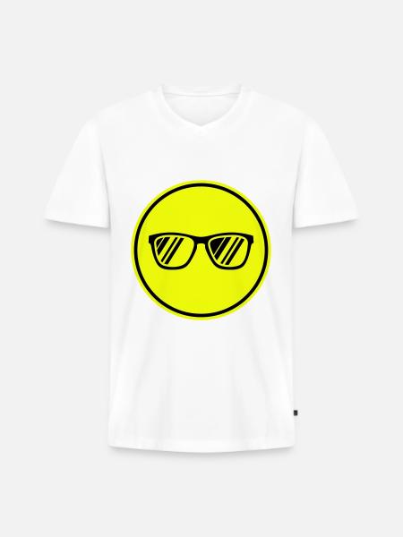 Sunglasses Icon - Men's Premium Organic T-shirt with V-neck - white