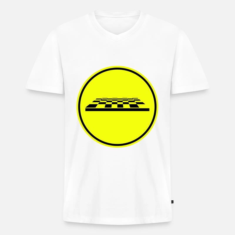 Schachbrett symbol - Männer Premium Bio T-Shirt mit V-Ausschnitt - Weiß