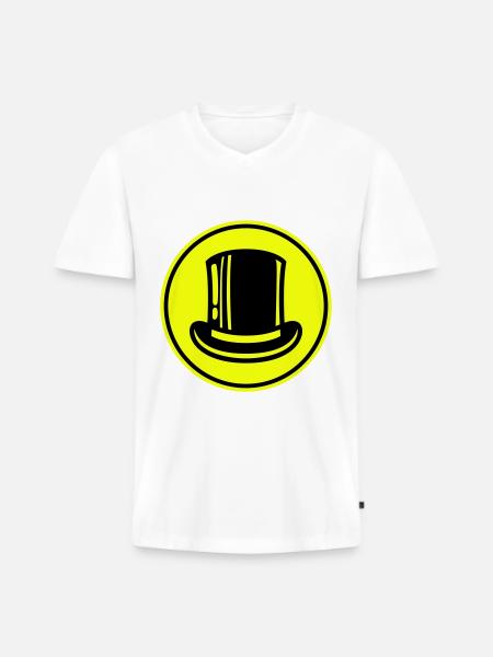 Bräutigam Zylinder - Männer Premium Bio T-Shirt mit V-Ausschnitt - Weiß
