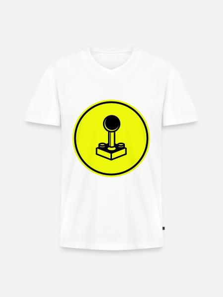 Joystick Gamer - Men's Premium Organic T-shirt with V-neck - white