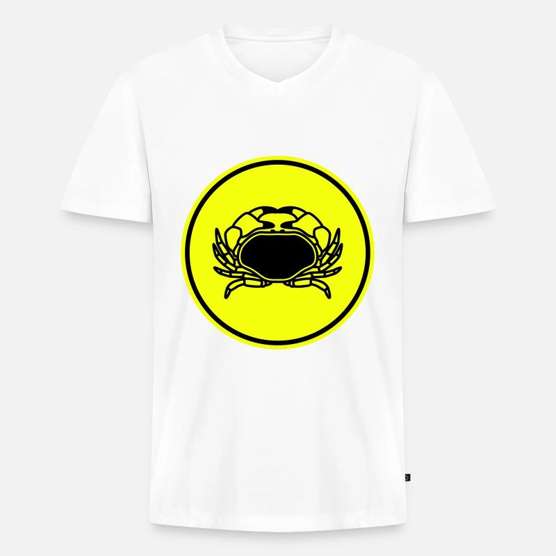 Krebs tier - Männer Premium Bio T-Shirt mit V-Ausschnitt - Weiß