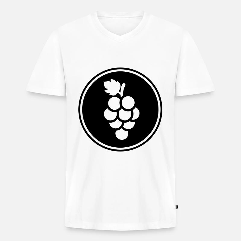 weintrauben - Männer Premium Bio T-Shirt mit V-Ausschnitt - Weiß