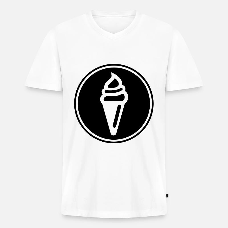 Eis Icon Symbol - Männer Premium Bio T-Shirt mit V-Ausschnitt - Weiß
