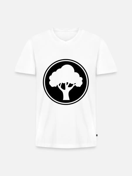 Tree Nature Symbol - Men's Premium Organic T-shirt with V-neck - white