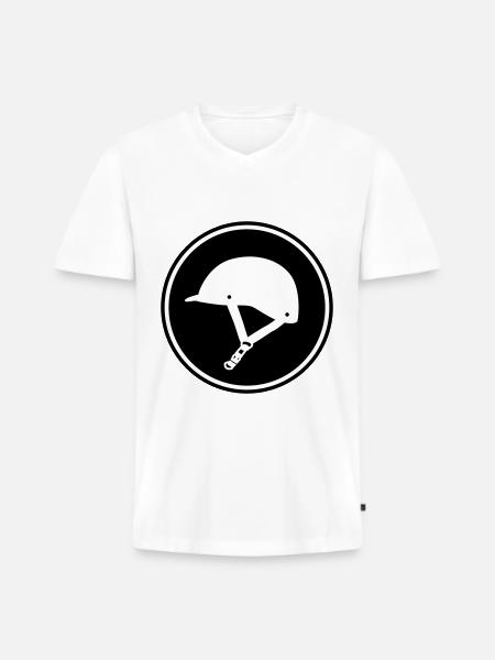 Riding hat icon - Men's Premium Organic T-shirt with V-neck - white