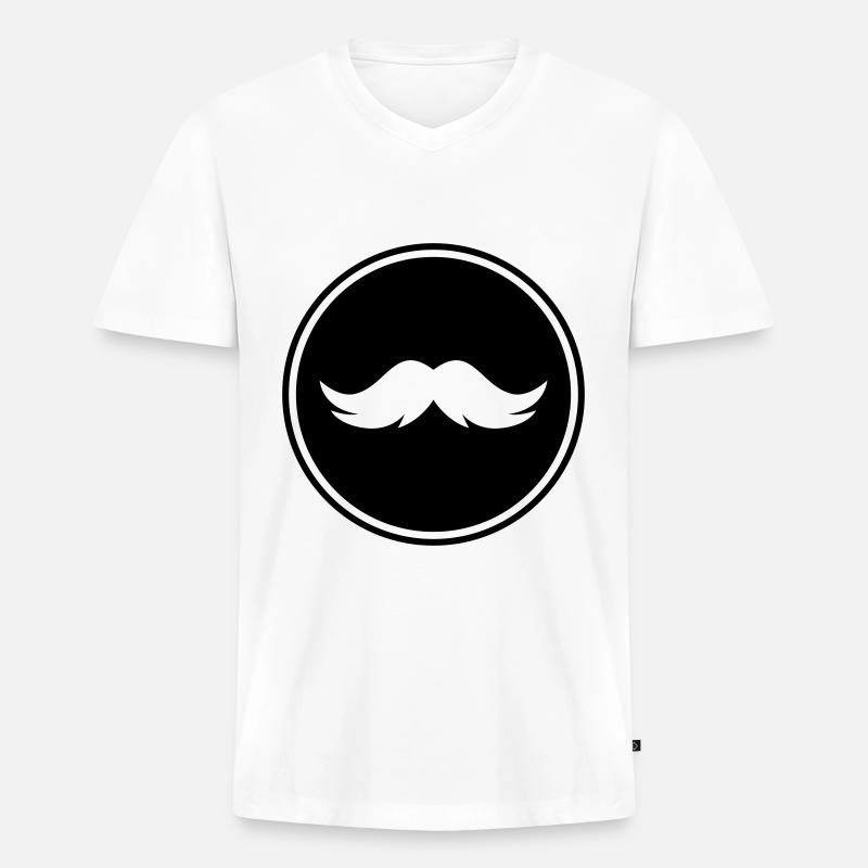 Schnurrbart symbol - Männer Premium Bio T-Shirt mit V-Ausschnitt - Weiß