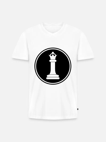 Chess piece queen - Men's Premium Organic T-shirt with V-neck - white
