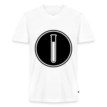 Icône de tube à essai - T-shirt encolure en V Premium bio Homme - blanc - Devant - Nico (187cm)