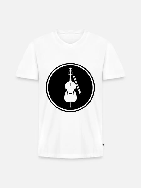 Violin icon symbol - Men's Premium Organic T-shirt with V-neck - white
