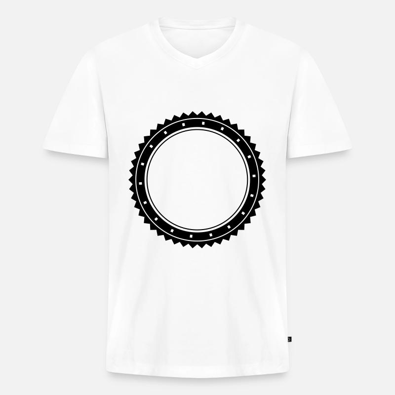kreis emblem - Männer Premium Bio T-Shirt mit V-Ausschnitt - Weiß