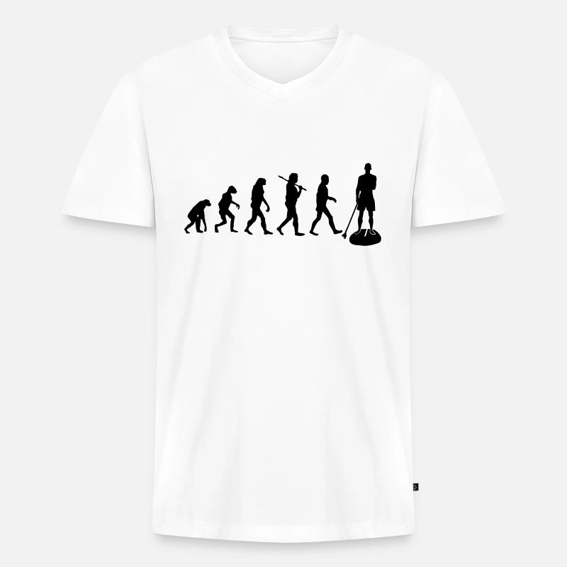 SUP Evolution Geschenk - Männer Premium Bio T-Shirt mit V-Ausschnitt - Weiß