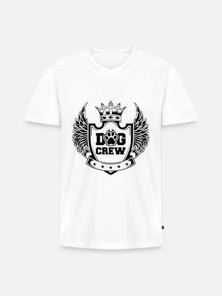Dog Crew Crest Logo - Men's Premium Organic T-shirt with V-neck - white