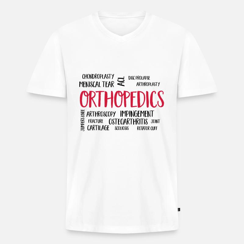 orthopedics - Männer Premium Bio T-Shirt mit V-Ausschnitt - Weiß