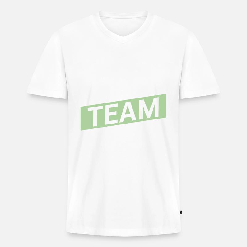Dancing Team - Männer Premium Bio T-Shirt mit V-Ausschnitt - Weiß