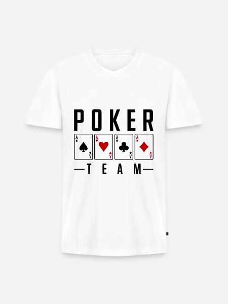 poker team - Männer Premium Bio T-Shirt mit V-Ausschnitt - Weiß