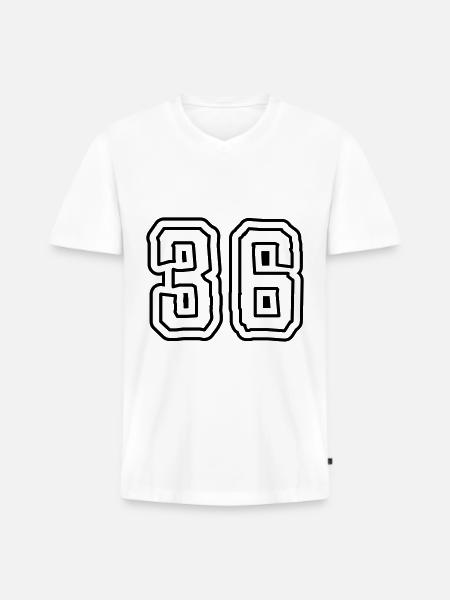 36 number symbol - Men's Premium Organic T-shirt with V-neck - white