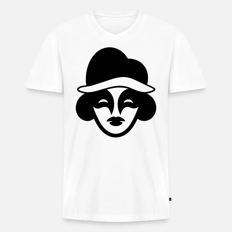 Clown - Männer Premium Bio T-Shirt mit V-Ausschnitt - Weiß