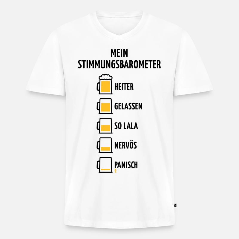 Mein Stimmungsbarometer (Bier / V1 / POS) - Männer Premium Bio T-Shirt mit V-Ausschnitt - Weiß