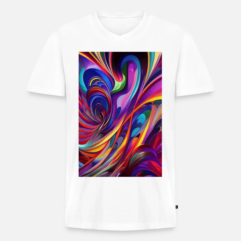 Abstrakte Kunst - Männer Premium Bio T-Shirt mit V-Ausschnitt - Weiß