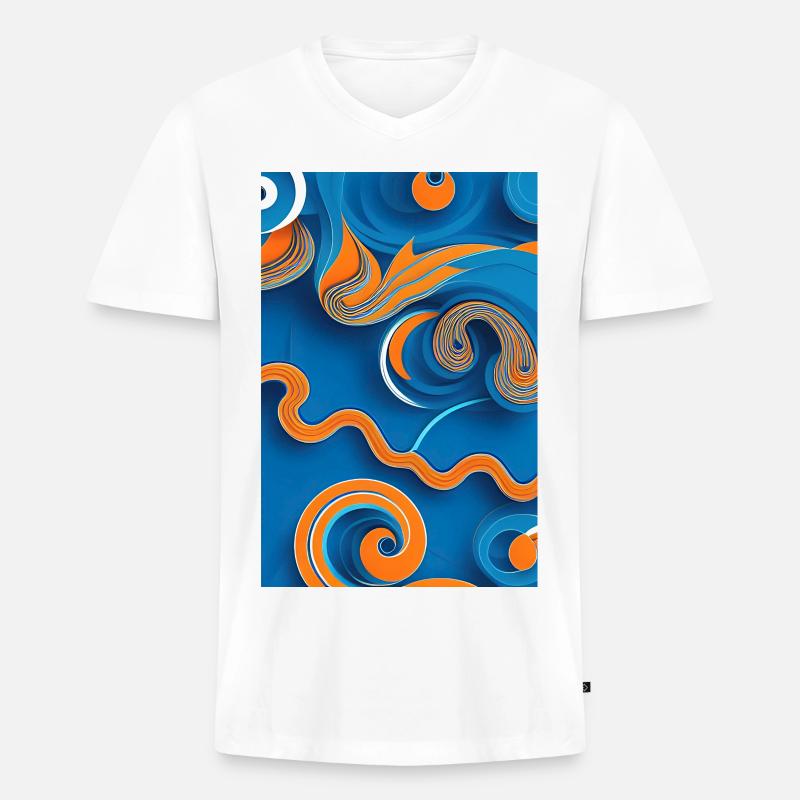 Abstrakte Kunst - Männer Premium Bio T-Shirt mit V-Ausschnitt - Weiß