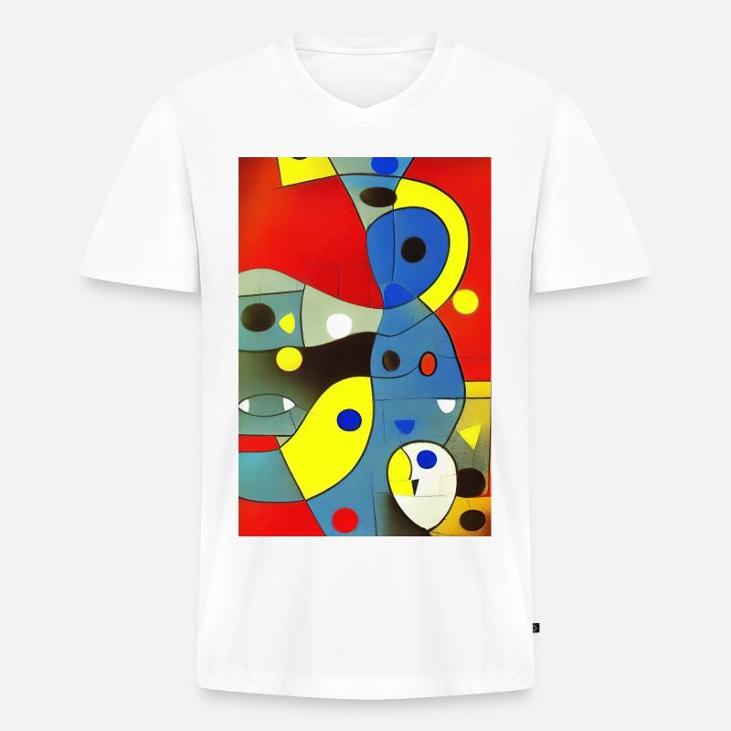 Abstrakte Kunst - Männer Premium Bio T-Shirt mit V-Ausschnitt - Weiß