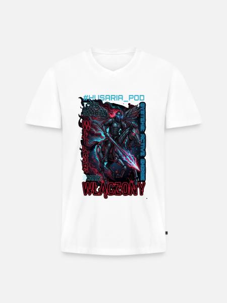 Cyber-Husaren-Angriff - Männer Premium Bio T-Shirt mit V-Ausschnitt - Weiß