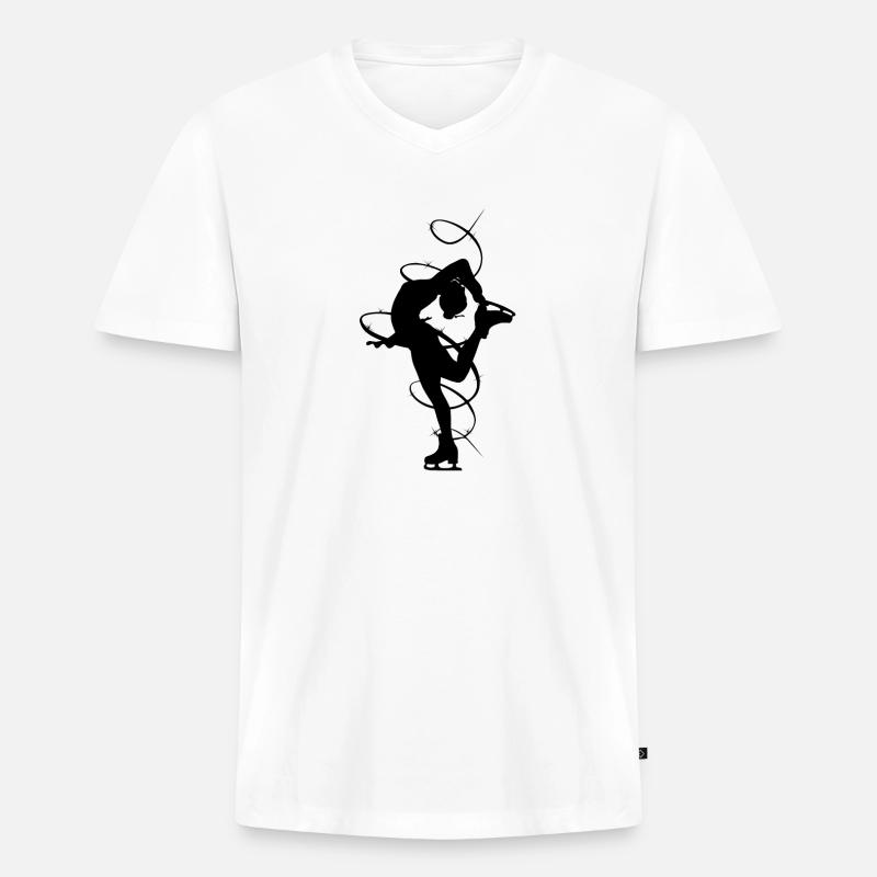 Eiskunstlauf | Eiskunstläuferin Eistanzen Geschenk - Männer Premium Bio T-Shirt mit V-Ausschnitt - Weiß
