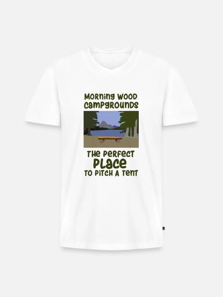 Camping slogan camping - Men's Premium Organic T-shirt with V-neck - white
