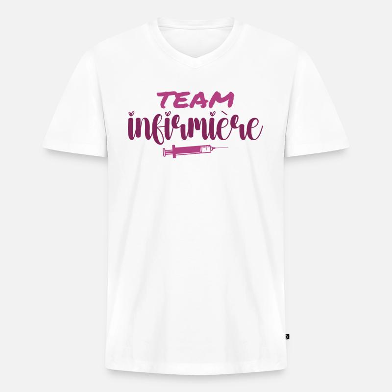 Krankenschwester-Team - Männer Premium Bio T-Shirt mit V-Ausschnitt - Weiß